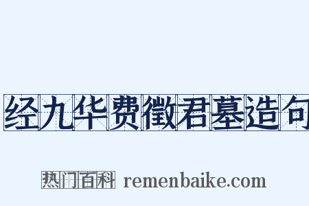 经九华费徵君墓造句是什么意思的图片
